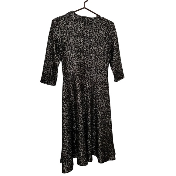 Jenny Women’s Festive Black and Metallic Silver Dress - Picture 2 of 3